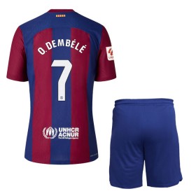 Goedkope FC Barcelona O. Dembele 7 Kids Thuistenue 2023-24